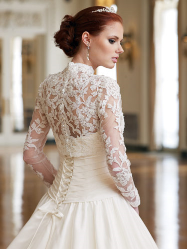 Lace covered wedding dress